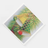 Retro Vintage Weihnachtsglocken Party Serviette (Ecke)