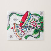 Retro Vintage Weihnachtsglocken Puzzle (Horizontal)