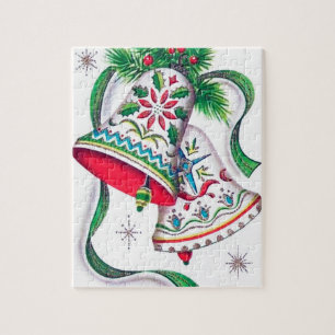 Retro Vintage Weihnachtsglocken Puzzle