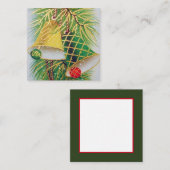 Retro Vintage Weihnachtsglocken Quadratische Visitenkarte (Vorne/Hinten)