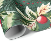 Retro Vintage Weihnachtsgrün Stil 3 Geschenkpapier (Rolleneckpunkt)