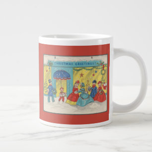 Retro Vintage Weihnachtsgrüße Antiker Winter Jumbo-Tasse