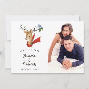 Retro Vintage Weihnachtshochzeit - Termin vormerke Save The Date