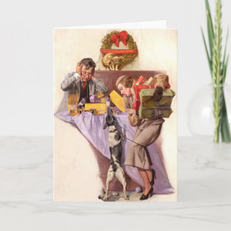 Retro Vintage Weihnachtskarte Feiertagskarte