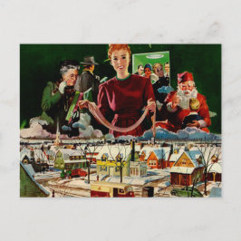 Retro Vintage Weihnachtskarte Feiertagspostkarte