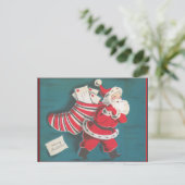 Retro Vintage Weihnachtskarte Feiertagspostkarte (Stehend Vorderseite)