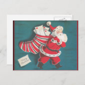 Retro Vintage Weihnachtskarte Feiertagspostkarte (Vorne/Hinten)