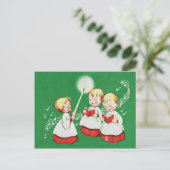 Retro Vintage Weihnachtskarte Feiertagspostkarte (Stehend Vorderseite)