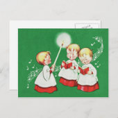 Retro Vintage Weihnachtskarte Feiertagspostkarte (Vorne/Hinten)