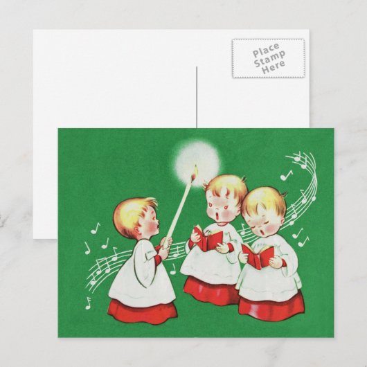 Retro Vintage Weihnachtskarte Feiertagspostkarte (Vorne/Hinten)