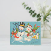 Retro Vintage Weihnachtskarte Feiertagspostkarte (Stehend Vorderseite)