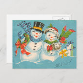 Retro Vintage Weihnachtskarte Feiertagspostkarte (Vorne/Hinten)