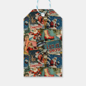 Retro Vintage Weihnachtskarten Collage Geschenkanhänger (Rückseite)