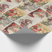 Retro Vintage Weihnachtskarten Collage Geschenkpapier (Ecke)