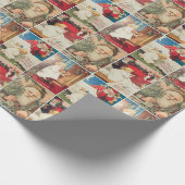 Retro Vintage Weihnachtskarten Collage Geschenkpapier (Ecke)