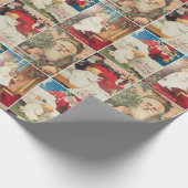 Retro Vintage Weihnachtskarten Collage Geschenkpapier (Ecke)