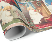 Retro Vintage Weihnachtskarten Collage Geschenkpapier (Rolleneckpunkt)