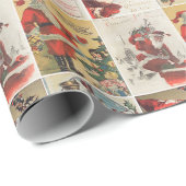 Retro Vintage Weihnachtskarten Collage Geschenkpapier (Rolleneckpunkt)