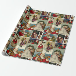 Retro Vintage Weihnachtskarten Collage Geschenkpapier