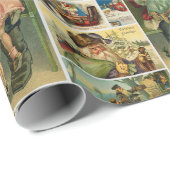 Retro Vintage Weihnachtskarten Collage Geschenkpapier (Rolleneckpunkt)