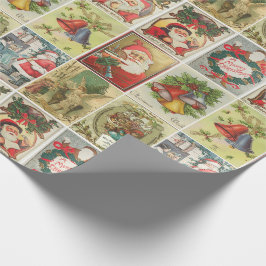 Retro Vintage Weihnachtskarten Collage Geschenkpapier