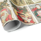 Retro Vintage Weihnachtskarten Collage Geschenkpapier (Rolleneckpunkt)
