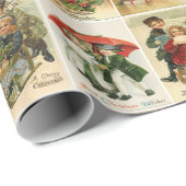 Retro Vintage Weihnachtskarten Collage Geschenkpapier (Rolleneckpunkt)