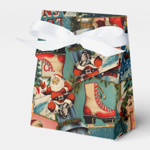 Retro Vintage Weihnachtskarten Collage Geschenkschachtel