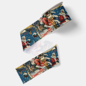 Retro-Vintage-Weihnachtskarten-Collage Ripsband (Rückseite)