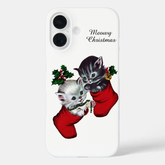 Retro Vintage Weihnachtskatzen Case-Mate iPhone Hülle (Rückseite)