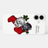 Retro Vintage Weihnachtskatzen Case-Mate iPhone Hülle (Rückseite (Horizontal))