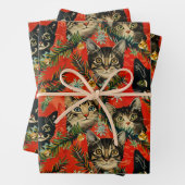 Retro Vintage Weihnachtskatzen Geschenkpapier Set (Beispiel)