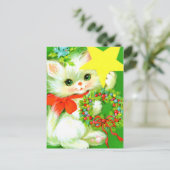 Retro Vintage Weihnachtskatzenjause Postkarte (Stehend Vorderseite)