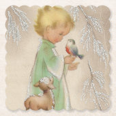 Retro Vintage Weihnachtskind Party Untersetzer (Vorderseite)