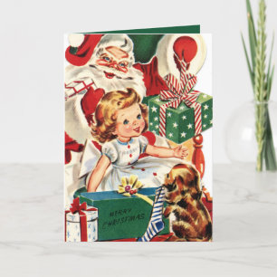 Retro Vintage Weihnachtskinder fühlen sich gefühlv Feiertagskarte