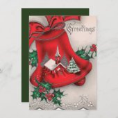 Retro Vintage Weihnachtskirche hinzufügen Botschaf Feiertagskarte (Vorne/Hinten)