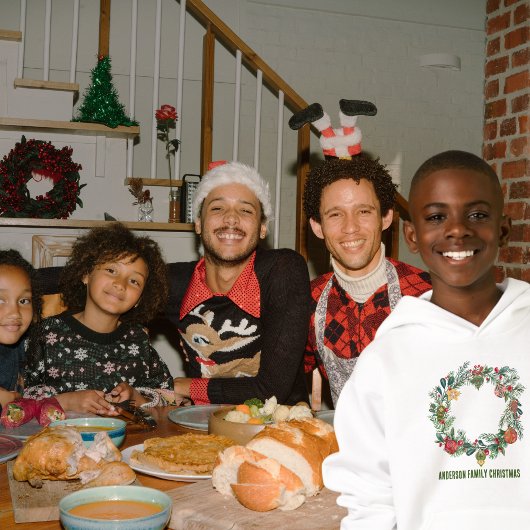 Retro Vintage Weihnachtskreide Familienname Custom Hoodie