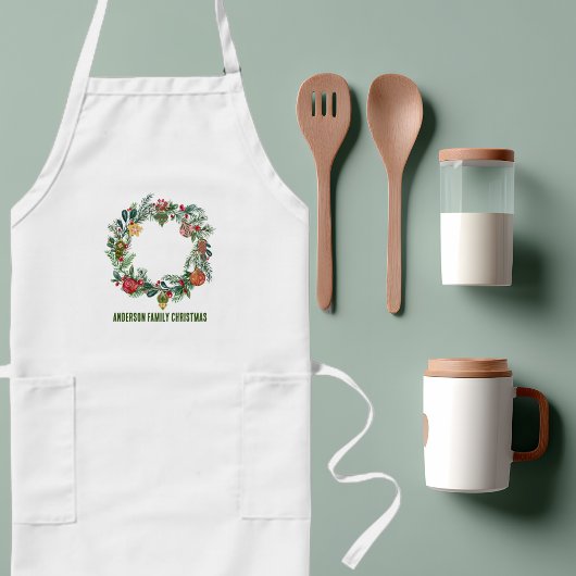 Retro Vintage Weihnachtskreide Familienname Custom Lange Schürze