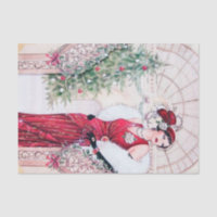 Retro-Vintage Weihnachtskunst Deko Lady