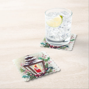 Retro Vintage Weihnachtslampe Papier Untersetzer