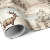 Retro Vintage Weihnachtsland Wasserfarbe Geschenkpapier (Rolleneckpunkt)