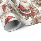 Retro Vintage Weihnachtsland Wasserfarbe Geschenkpapier (Rolleneckpunkt)