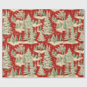 Retro Vintage Weihnachtslandschaft Geschenkpapier (Flach)