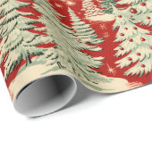 Retro Vintage Weihnachtslandschaft Geschenkpapier (Rolleneckpunkt)