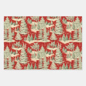 Retro Vintage Weihnachtslandschaft Geschenkpapier Set (Vorderseite)