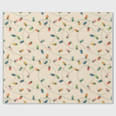 Retro Vintage Weihnachtslichtmuster Geschenkpapier (Flach)