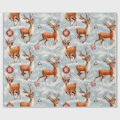 Retro Vintage Weihnachtsmann 3 Umschlagpapier Geschenkpapier (Flach)