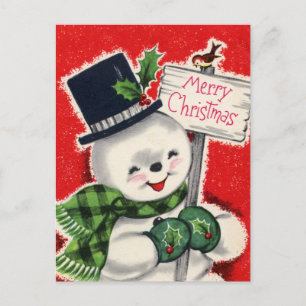 Retro Vintage Weihnachtsmann Feiertags-Postkarte Feiertagspostkarte