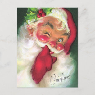 retro vintage Weihnachtsmann Feiertagspostkarte