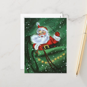 retro vintage Weihnachtsmann Feiertagspostkarte